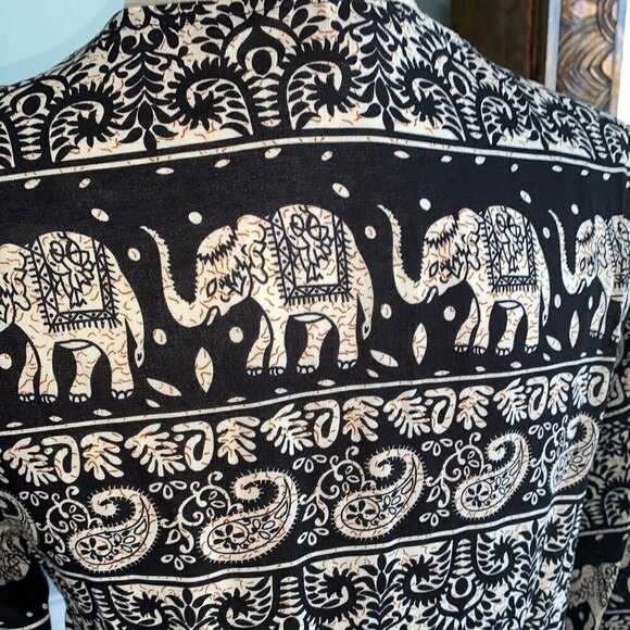 - Purple Month Kimono Open Front Elephant Print - Picture 6 of 8